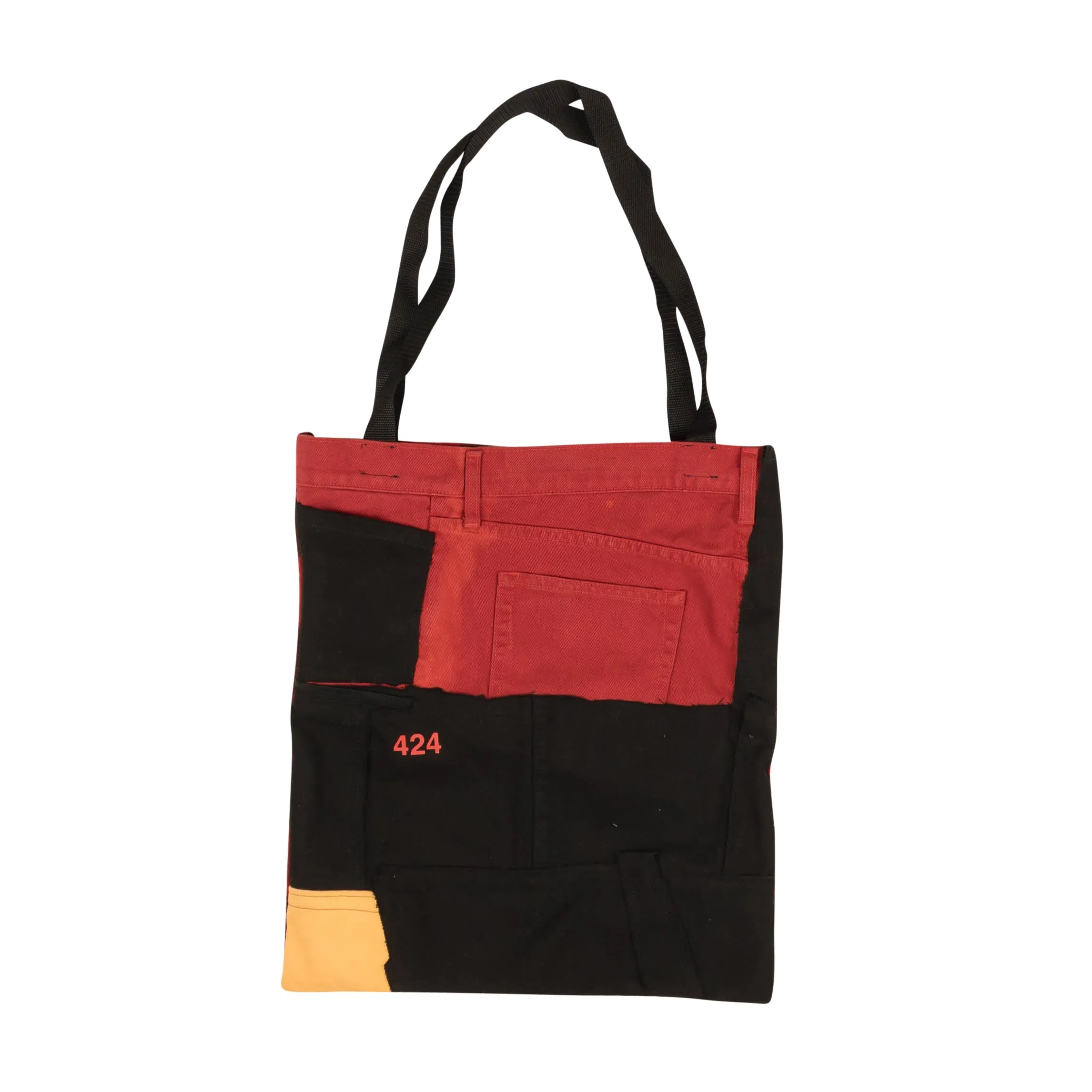 424 ON FAIRFAX Black & Red Plaid Tote Bag