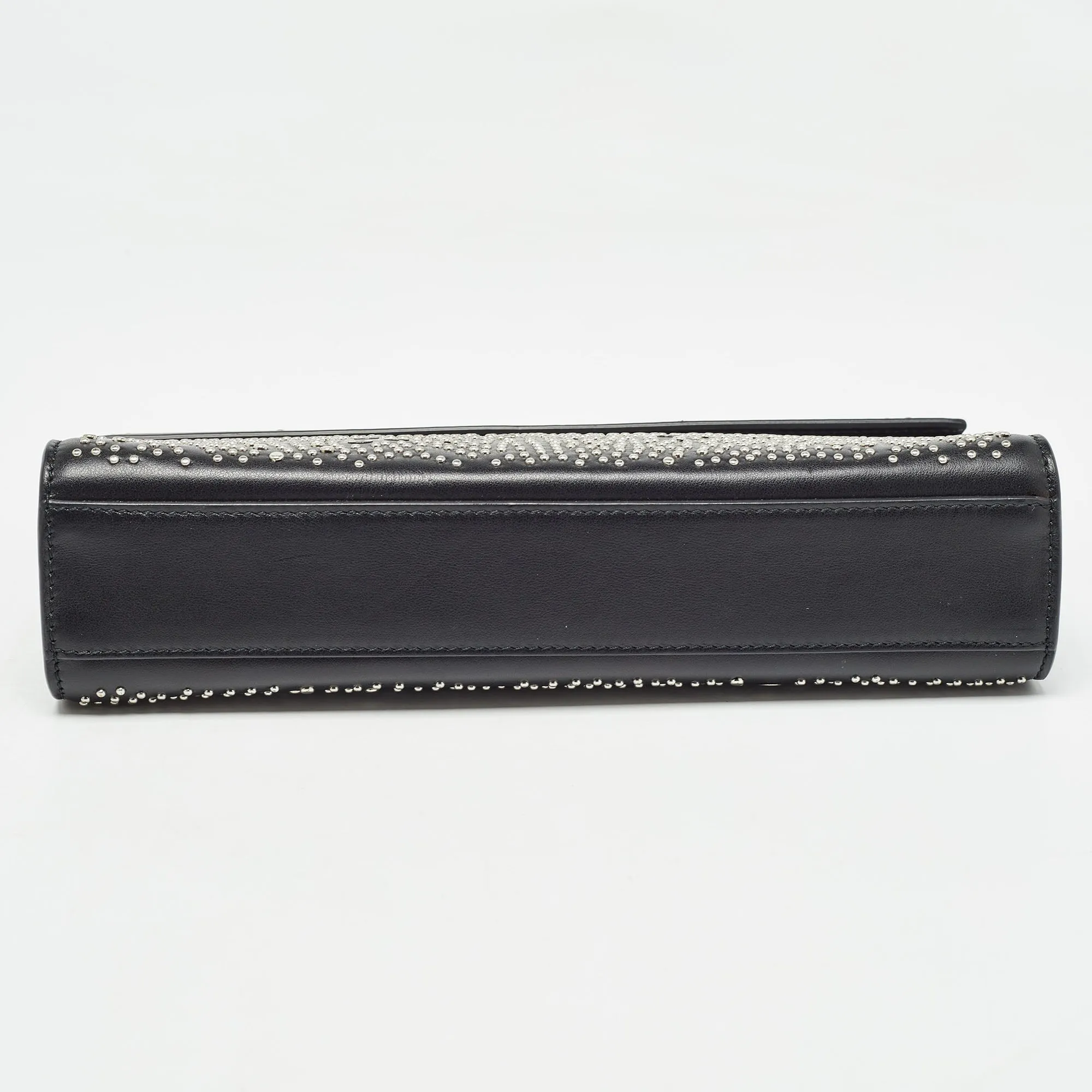 ALAIA Black Leather Studded Clutch