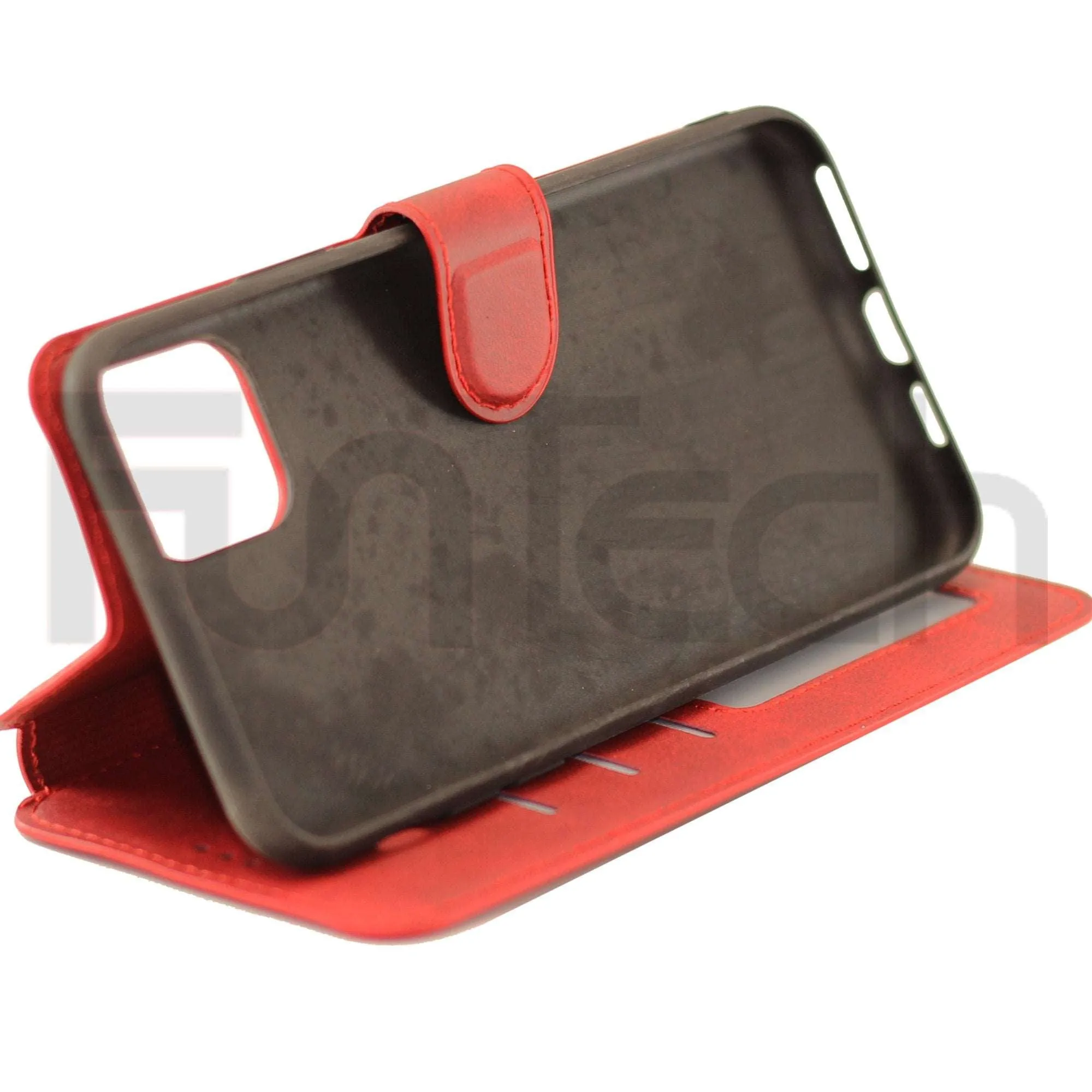 Apple iPhone 12 Pro Leather Wallet Case Color Red