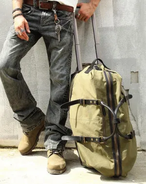 Army Green Canvas Mens Travel Bag Weekender Bag Business Hand Bag Large Travel Bag for Men