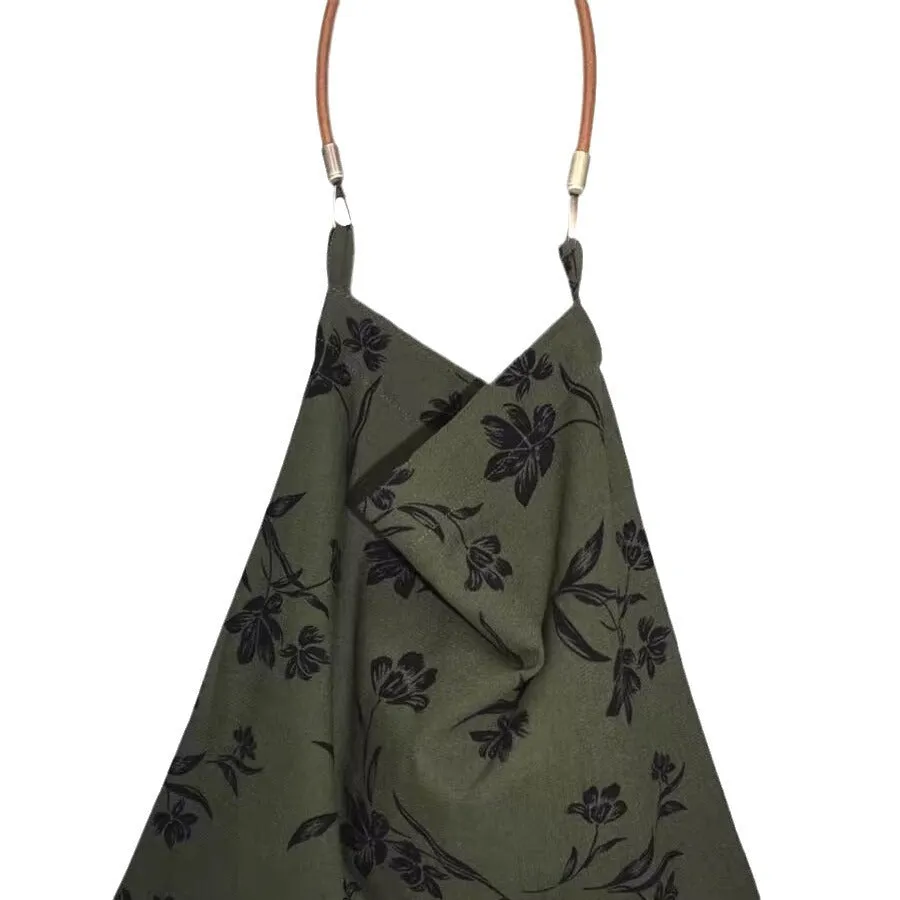 Babakud Vintage Green Floral Shoulder Bag