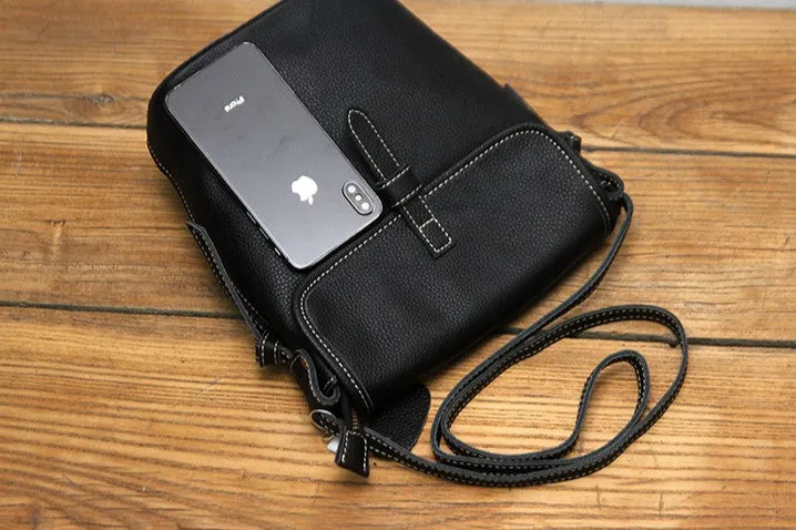 Black LEATHER WOMEN Bucket SHOULDER BAG Barrel Crossbody Purses FOR WOMEN