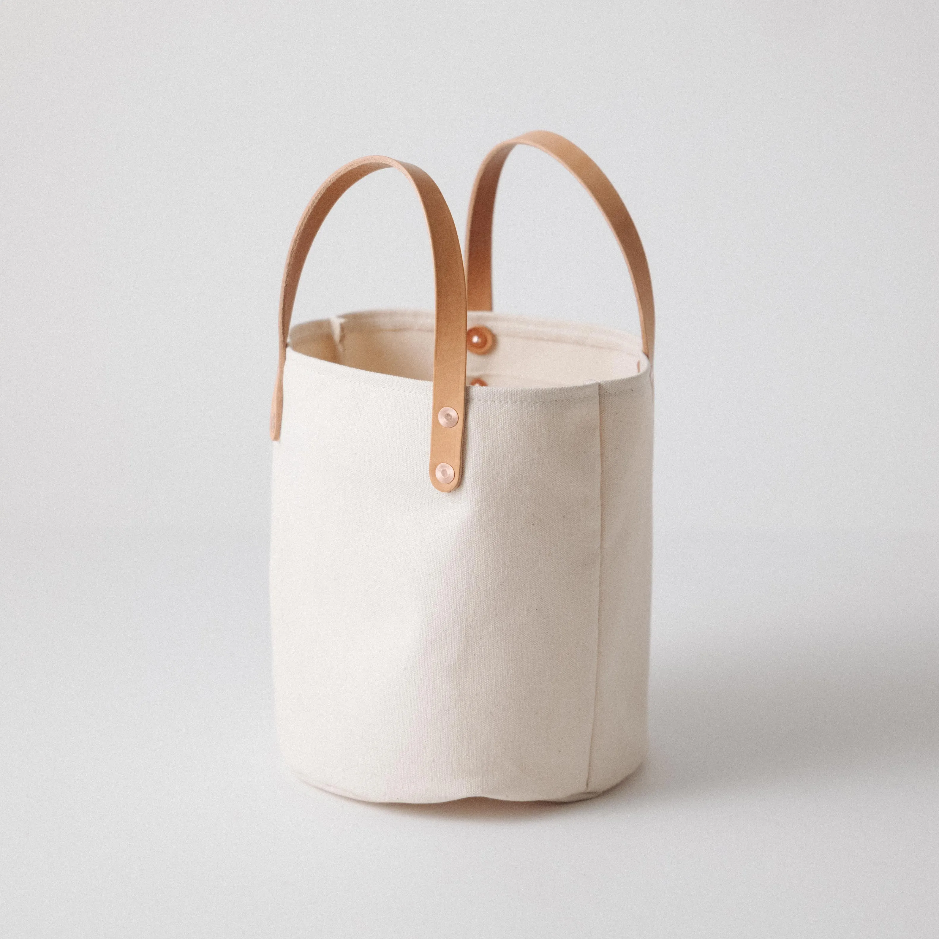 Brown Canvas Bucket Tote