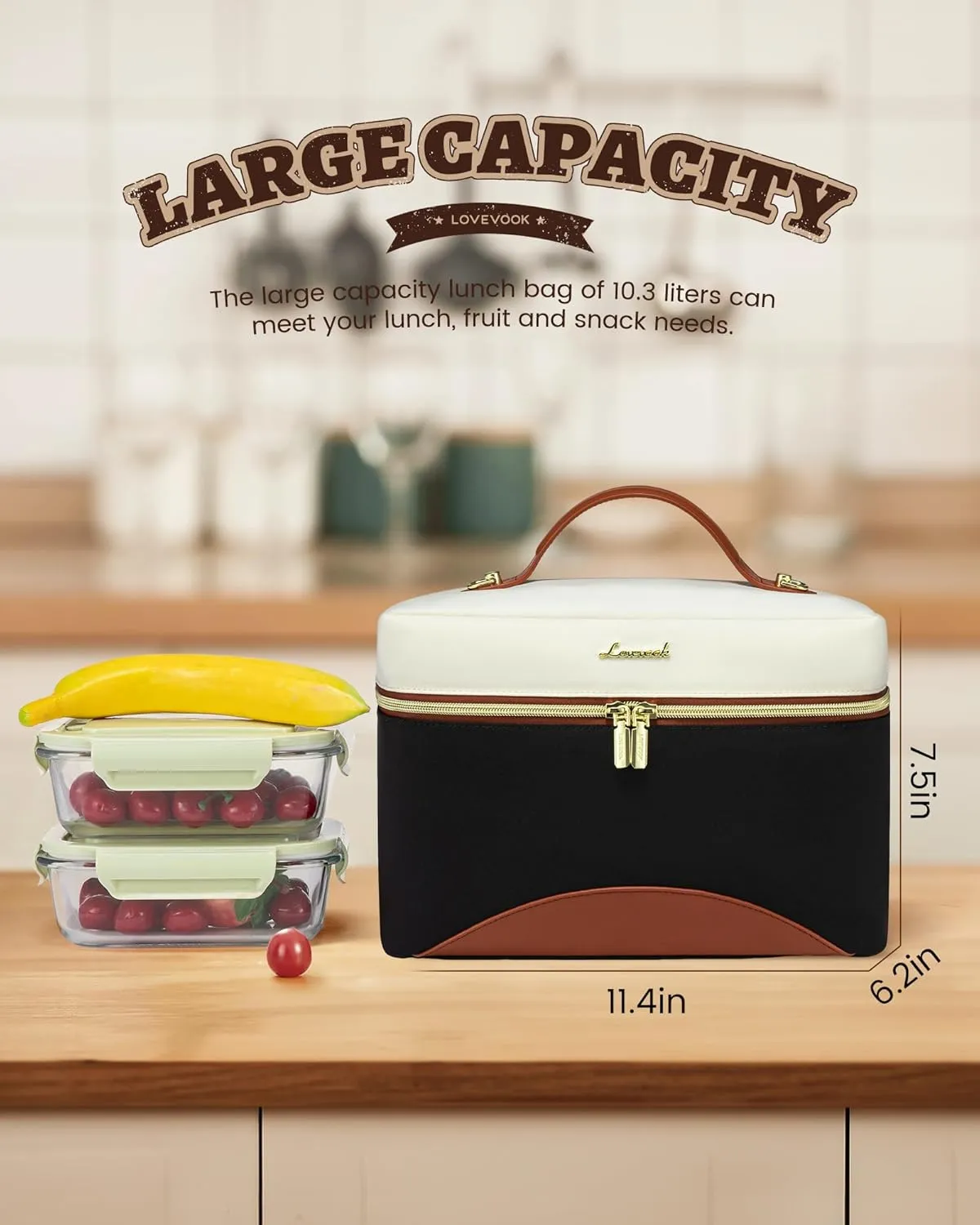 Cooler Lunch Bag with Adjustable Shoulder Strap（US only）