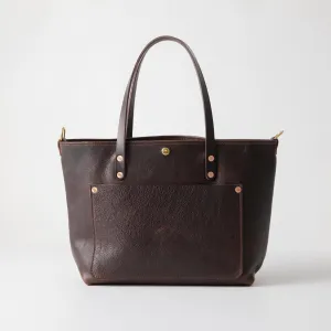 Dark Brown Bulldog East West Travel Tote