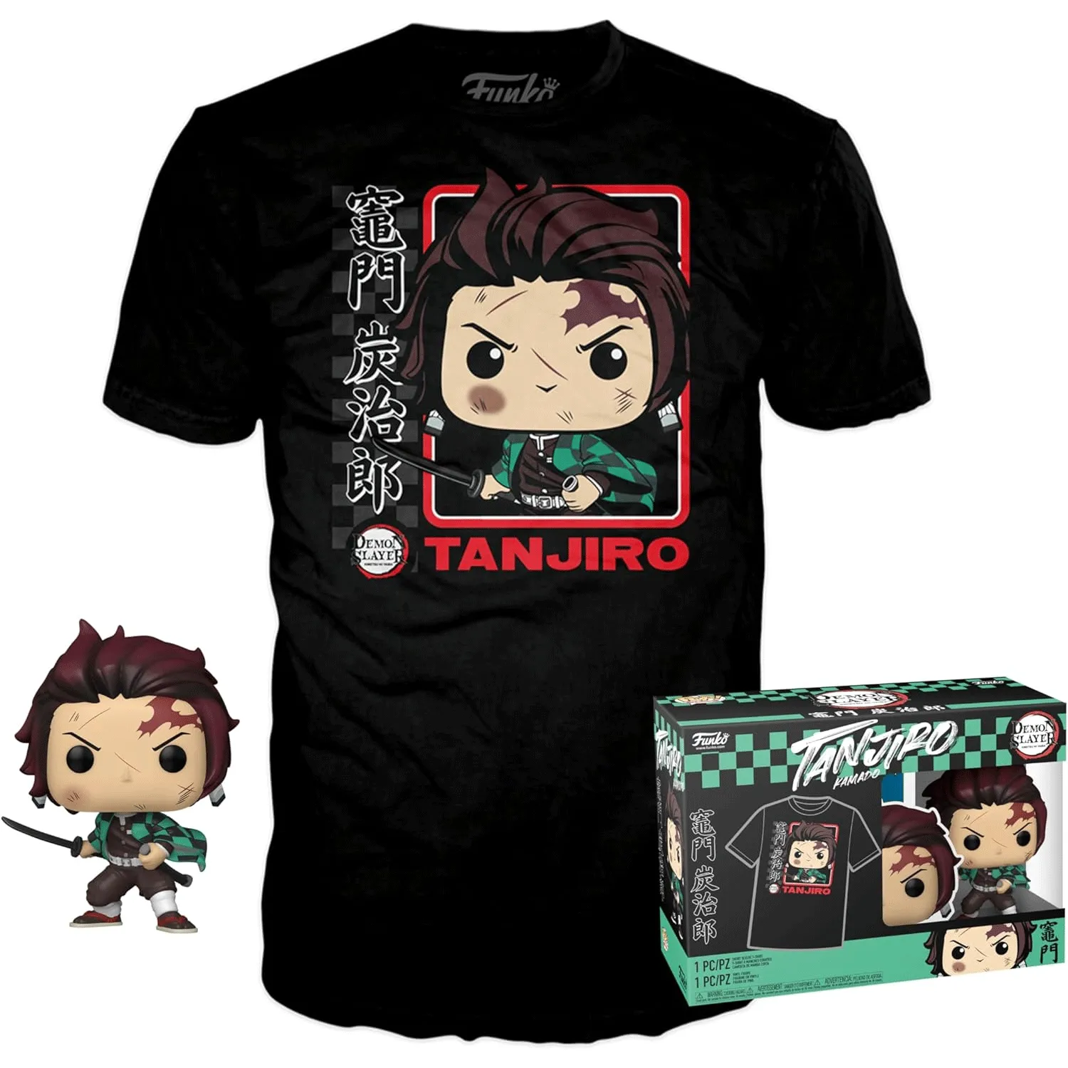 Demon Slayer Tanjiro with Sword Pop! Vinyl and Tee Set