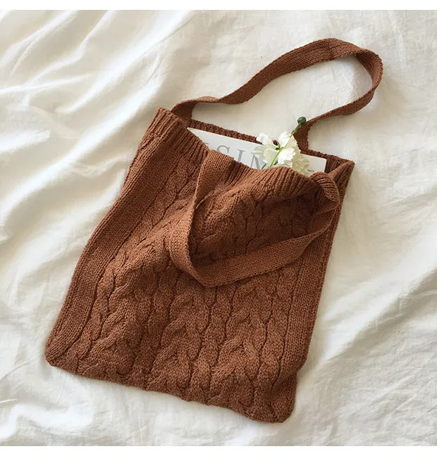 Elena Handbags Cotton Knitted Shoulder Bag