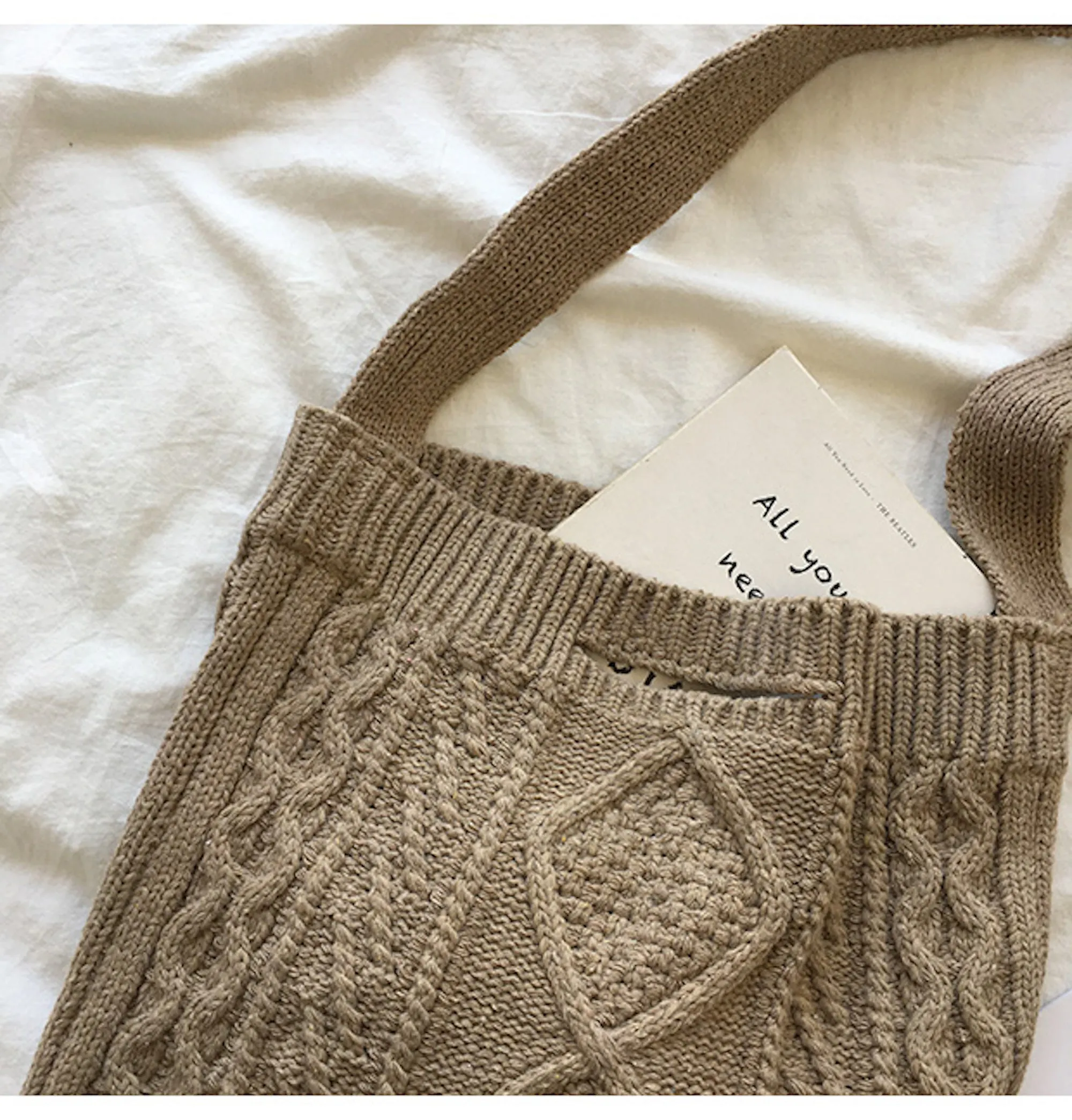 Elena Handbags Cotton Knitted Sweater Bag