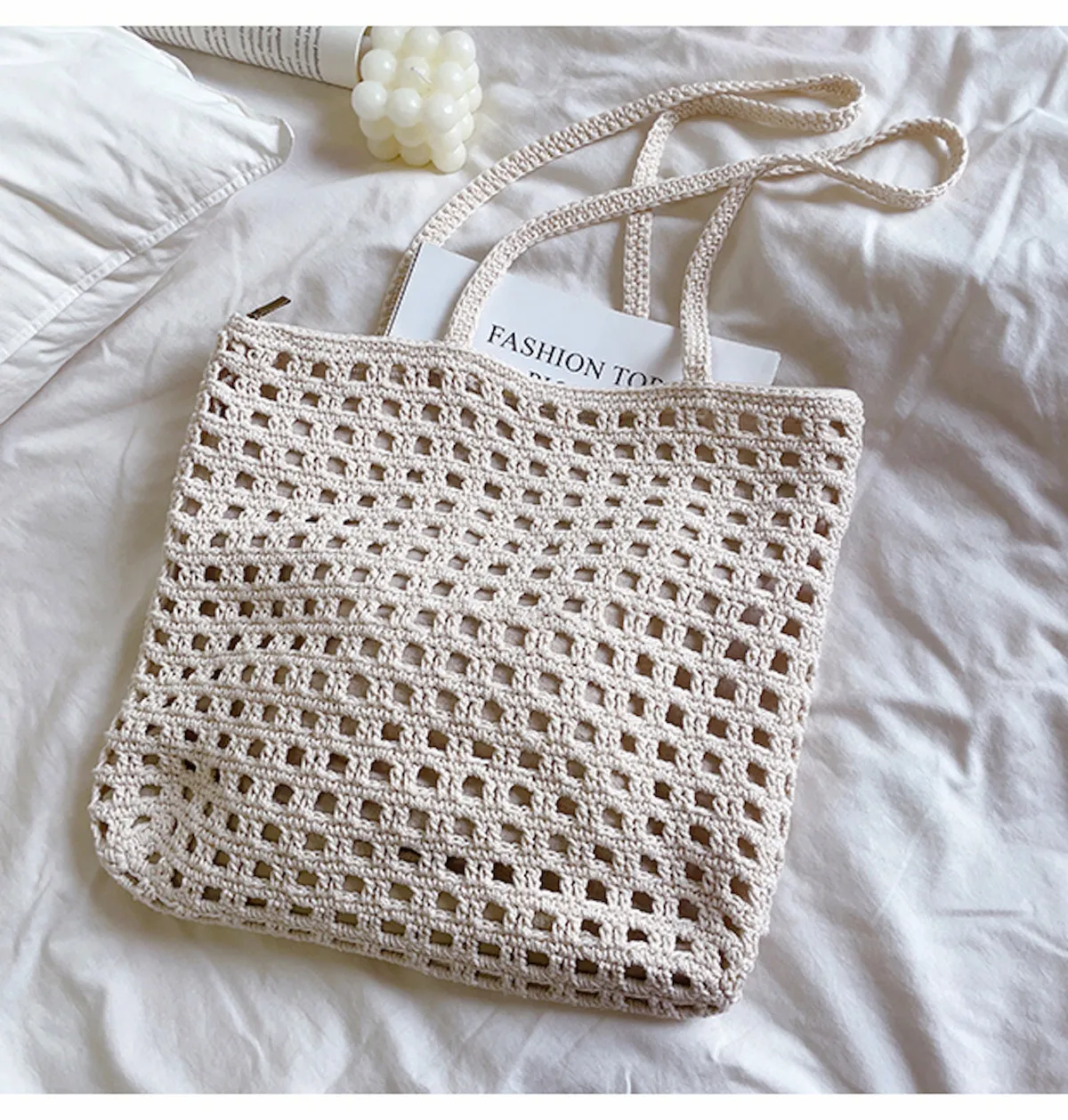 Elena Handbags Handmade Crochet Retro Tote Shoulder Bag