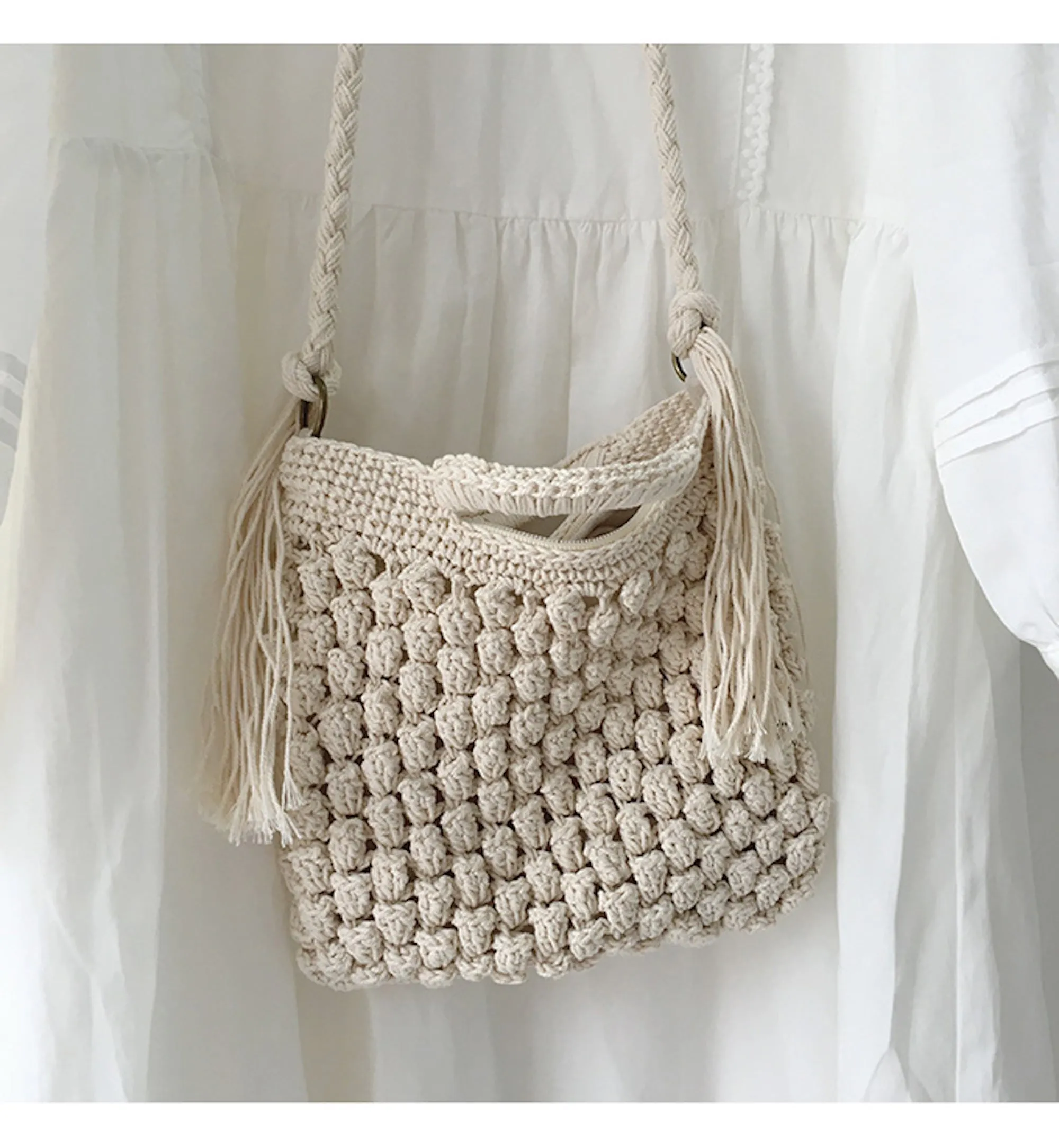 Elena Handbags Natural Cotton Fashion Casual Shoulder Bag