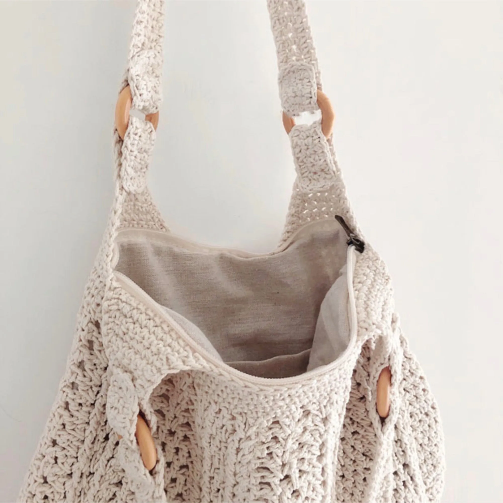 Elena Handbags Retro Artsy Twist Cotton Knitted Bag