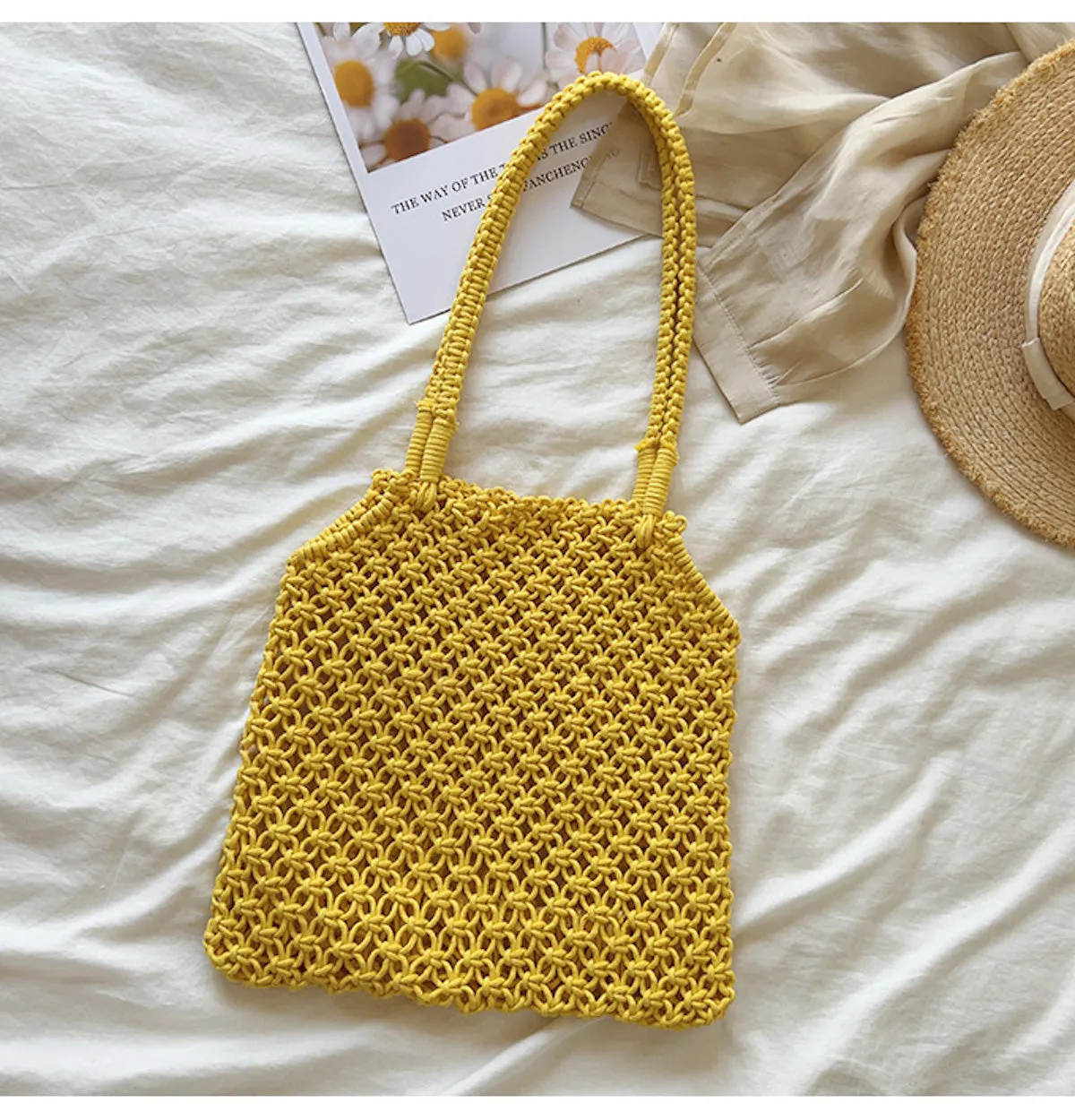 Elena Handbags Retro Cotton Fishnet Tote