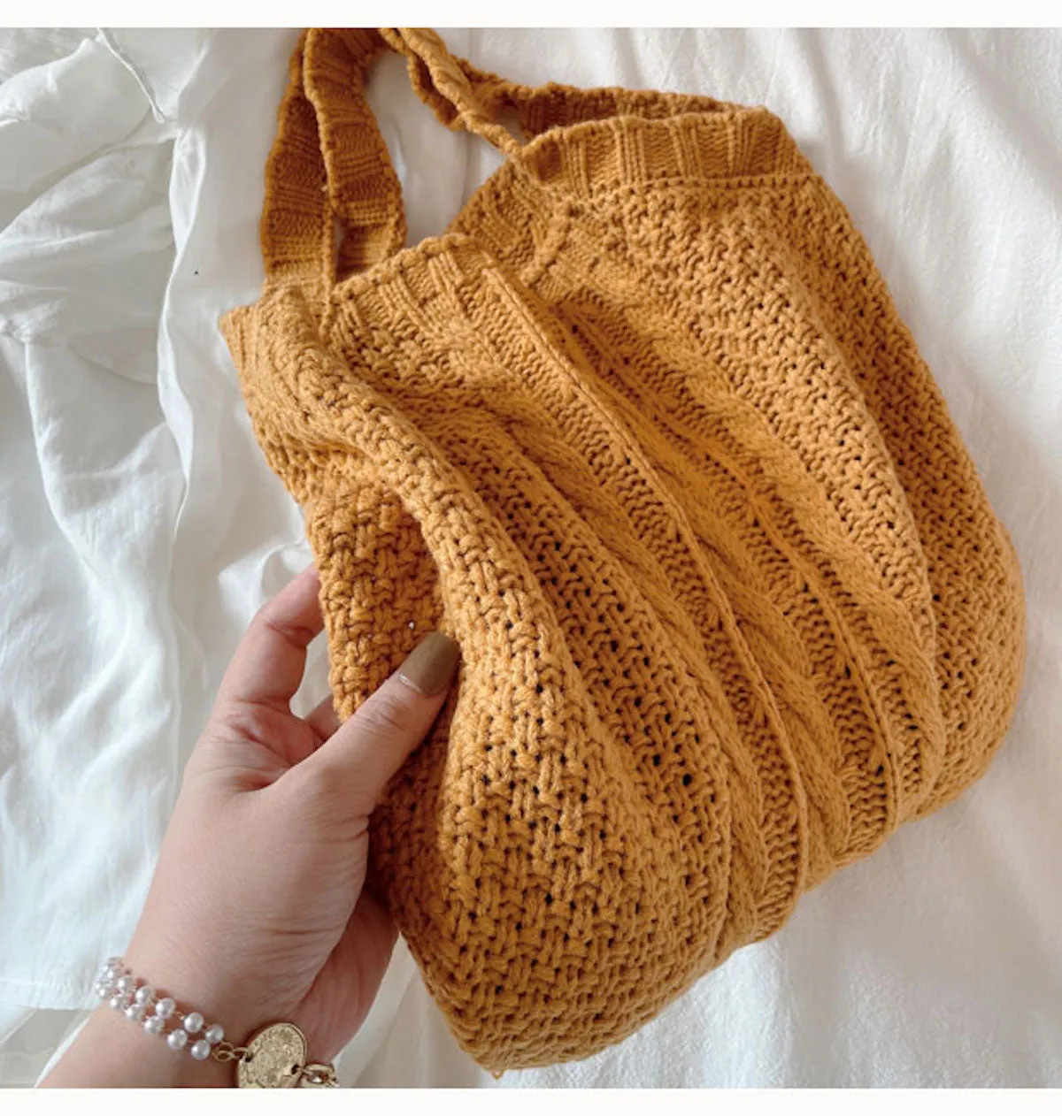 Elena Handbags Retro Knit Tote Bag