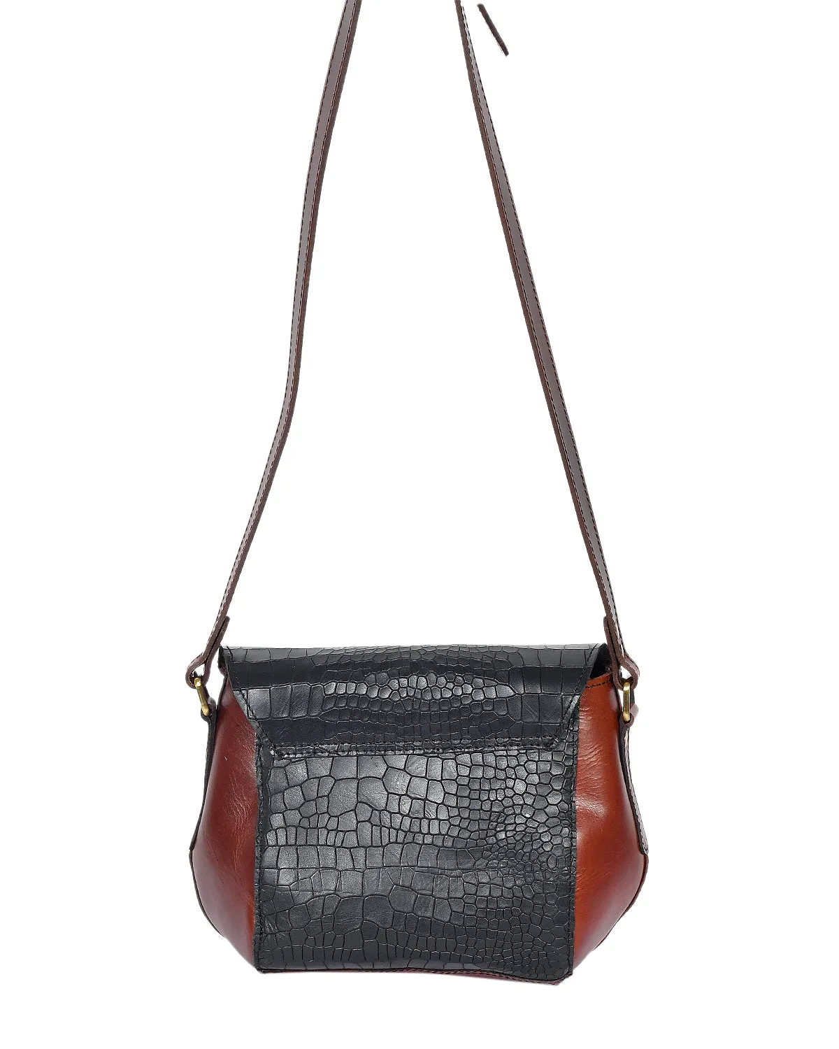 Elevate Your Style with Our Black Croco Leather Sling Bag. Art: BG-1153