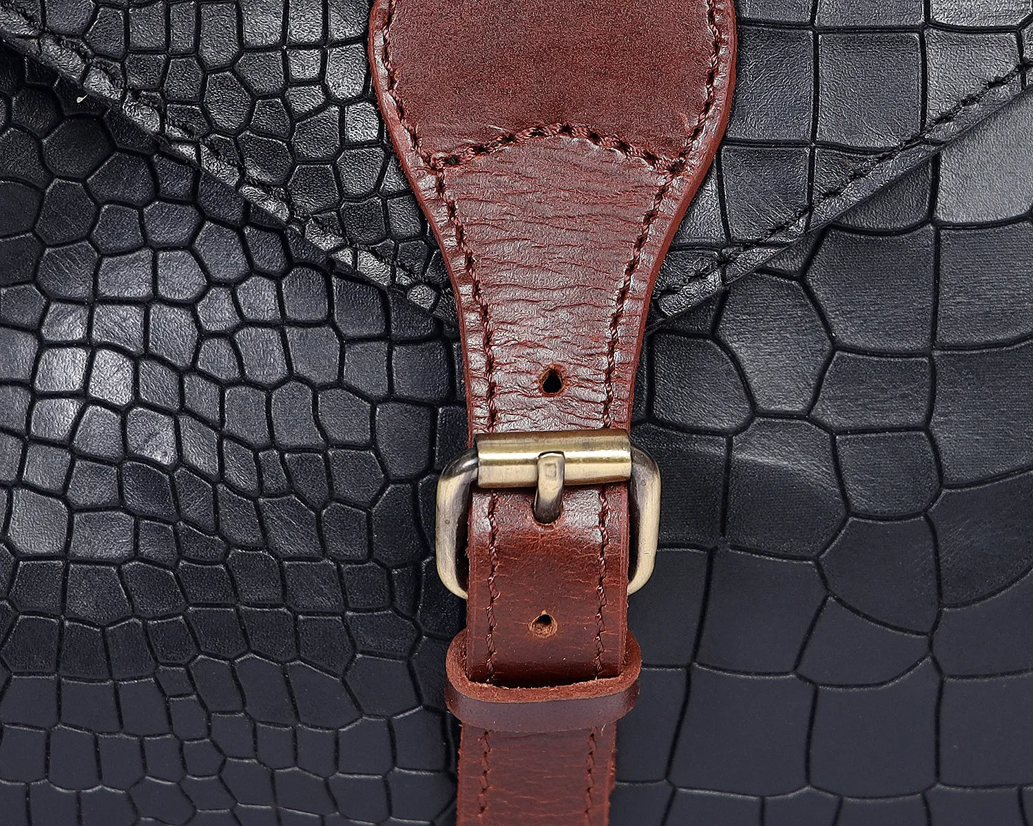 Elevate Your Style with Our Black Croro Leather Sling Bag. Art: BG-1460