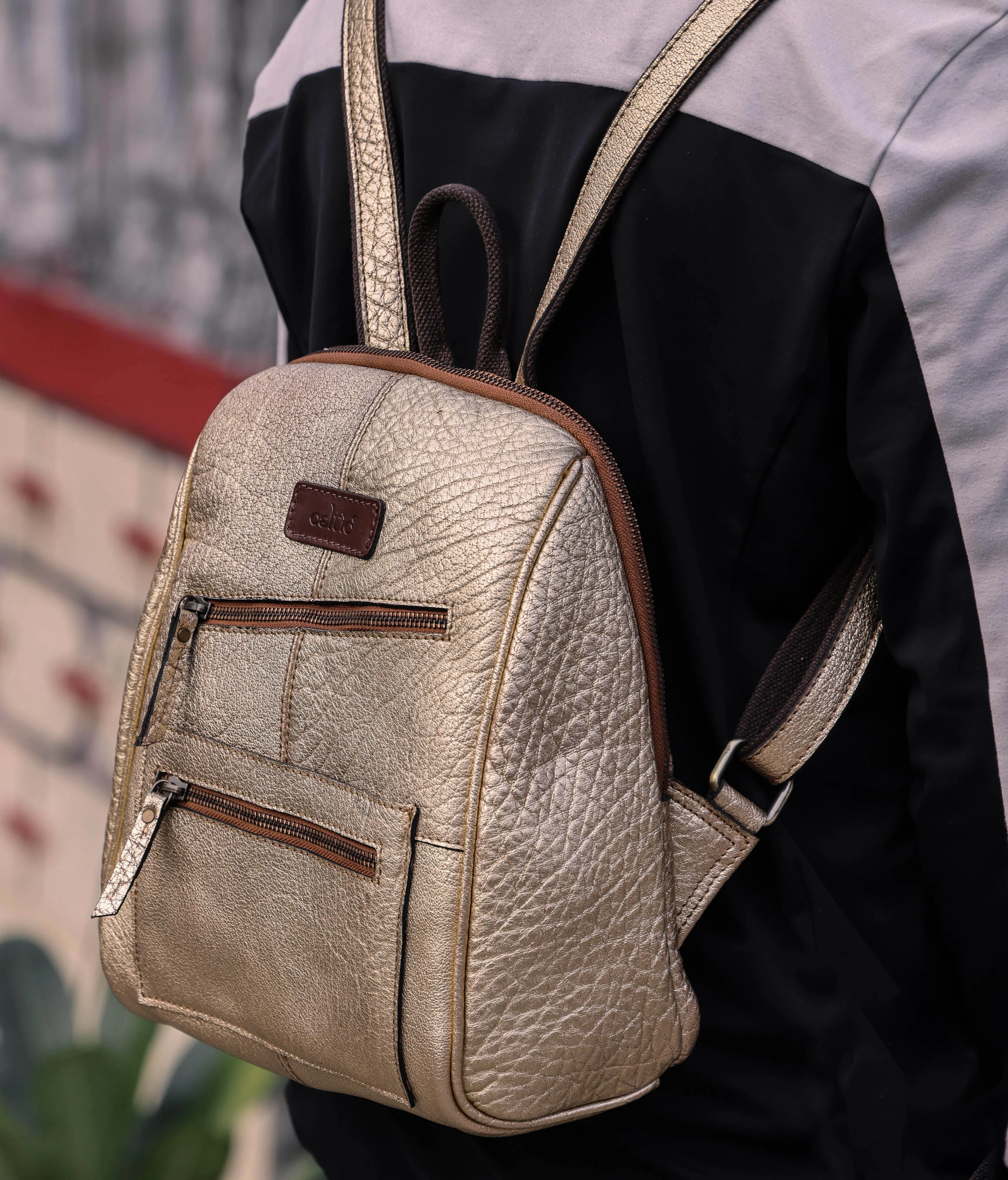 Elevate Your Style with Our Premium Brown Leather Backpack. Art: BG-1383