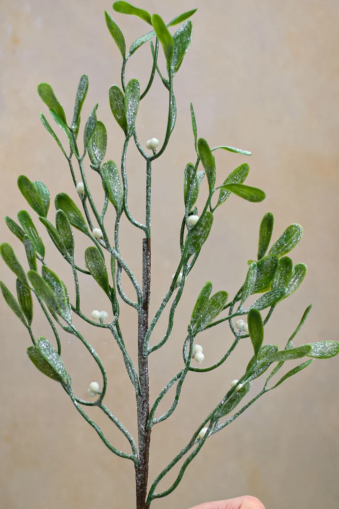 Faux Frosted Mistletoe Stem