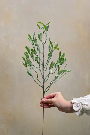 Faux Frosted Mistletoe Stem