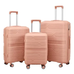 Golden Carry-On Hard Luggage Suitcase 3Pcs Sets on 4Wheels Oxford Luggage 3007