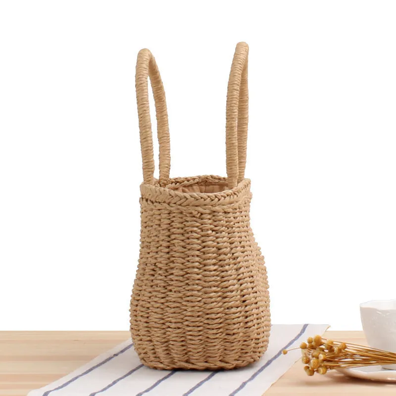 Hand-Woven Straw Beach Bag – Handmade Holiday Tote