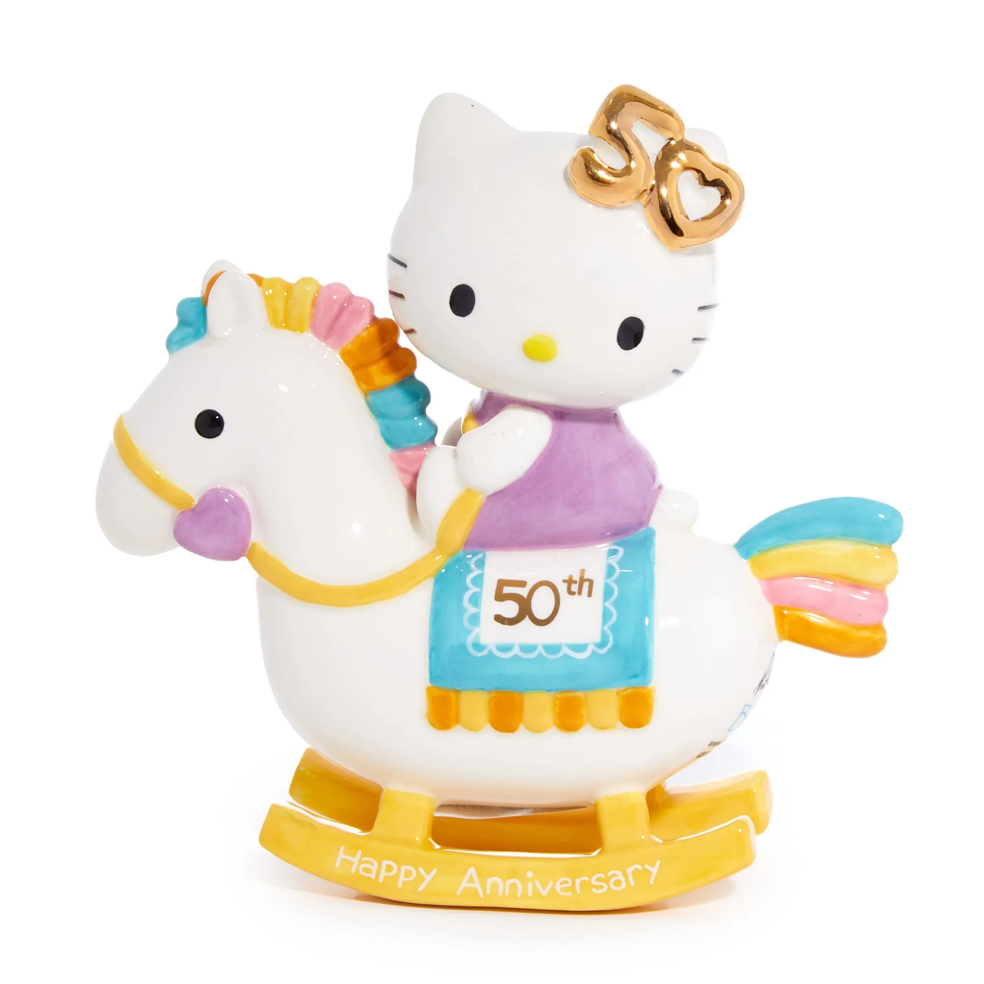 Hello Kitty 50th Anniversary Ceramic Rocking Horse Figurine