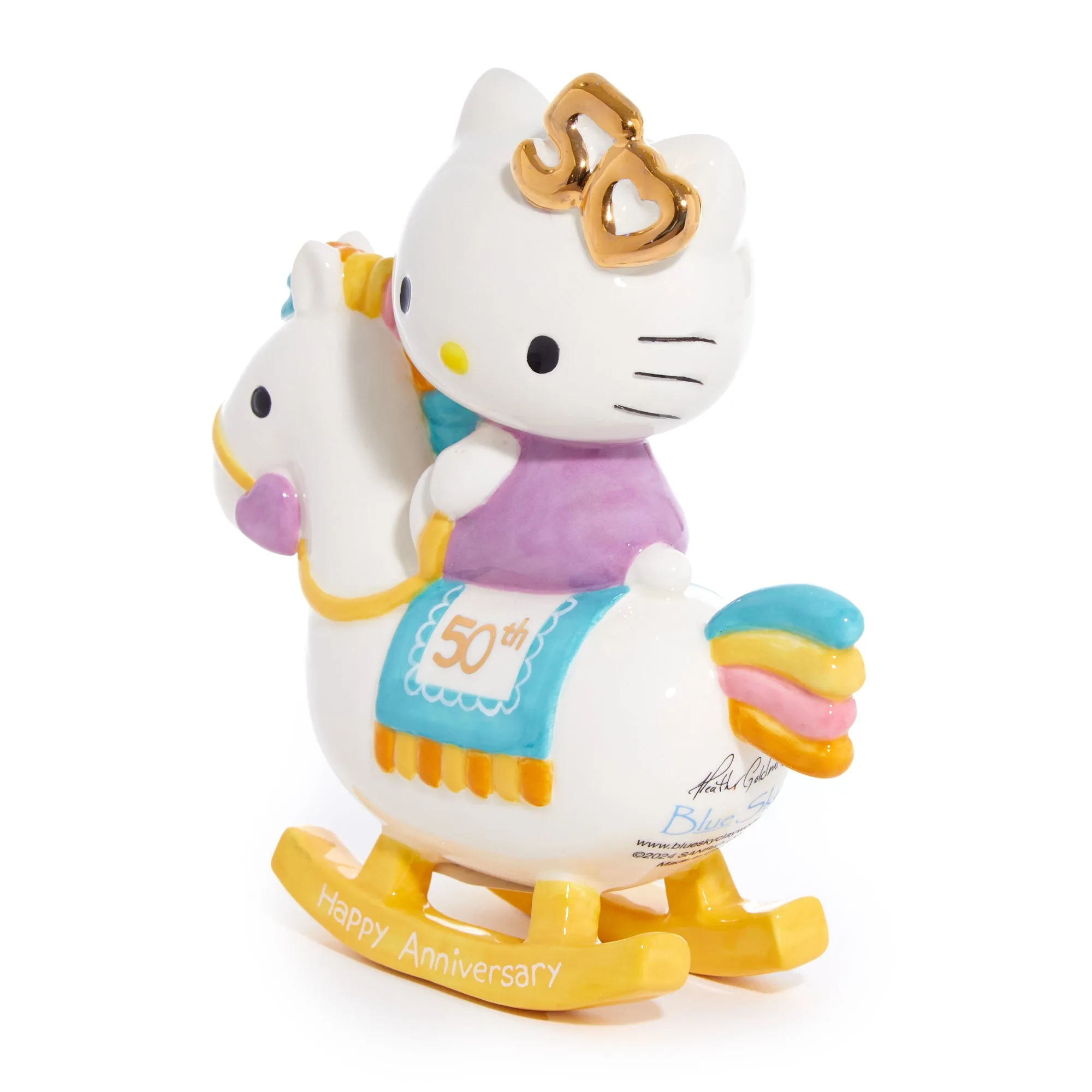 Hello Kitty 50th Anniversary Ceramic Rocking Horse Figurine