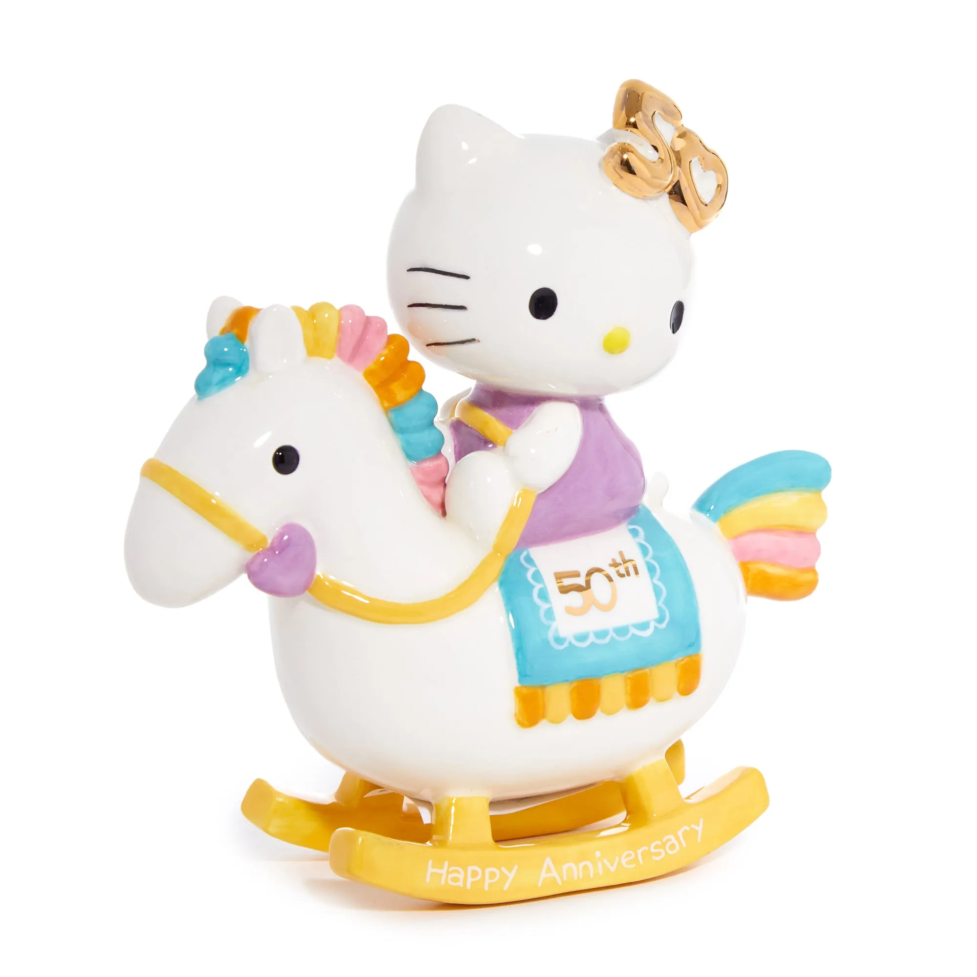 Hello Kitty 50th Anniversary Ceramic Rocking Horse Figurine