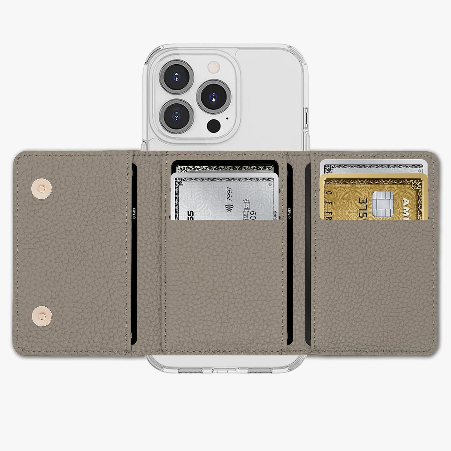 iPhone 15 HD Clear Case with MagSafe Trifold Wallet Set