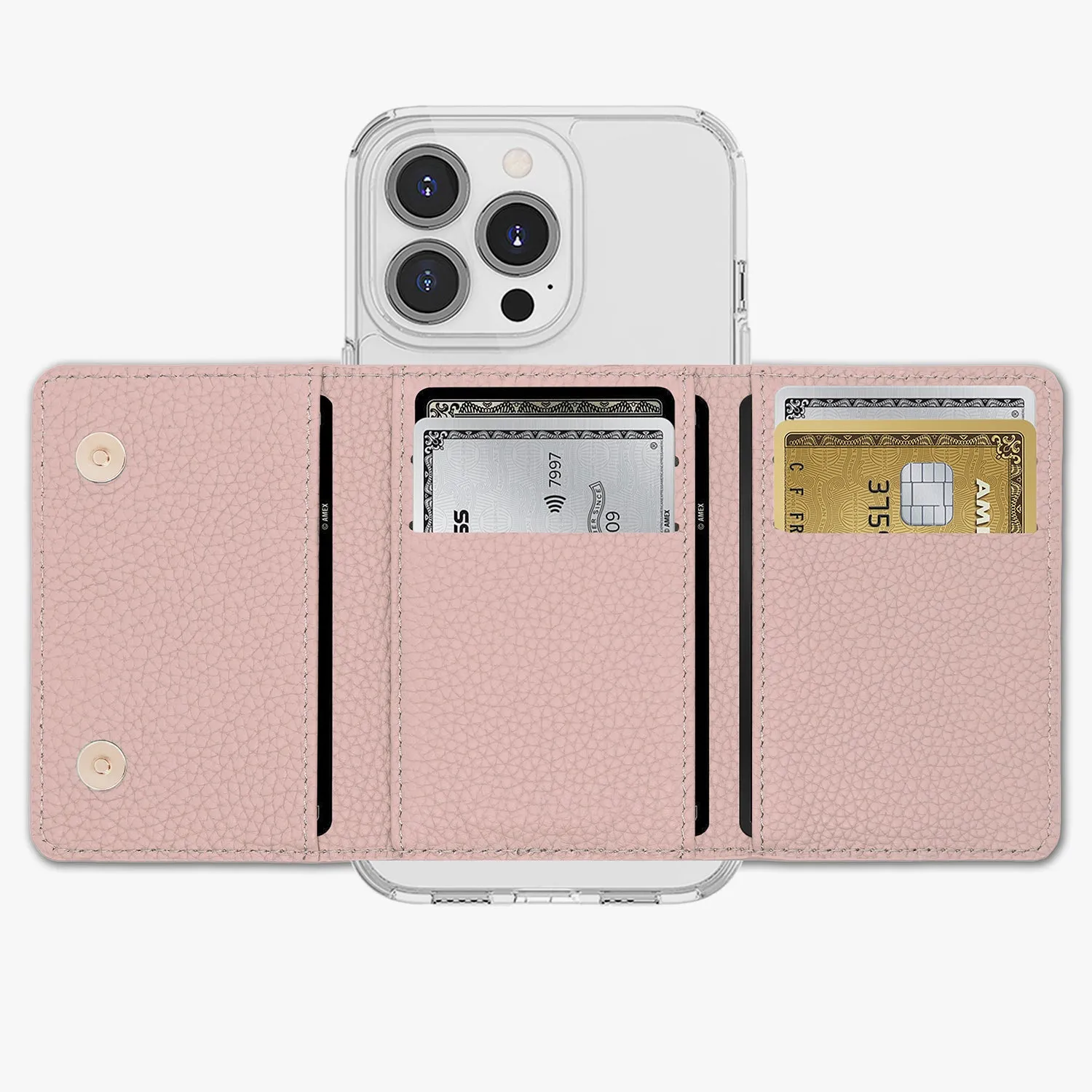 iPhone 15 HD Clear Case with MagSafe Trifold Wallet Set