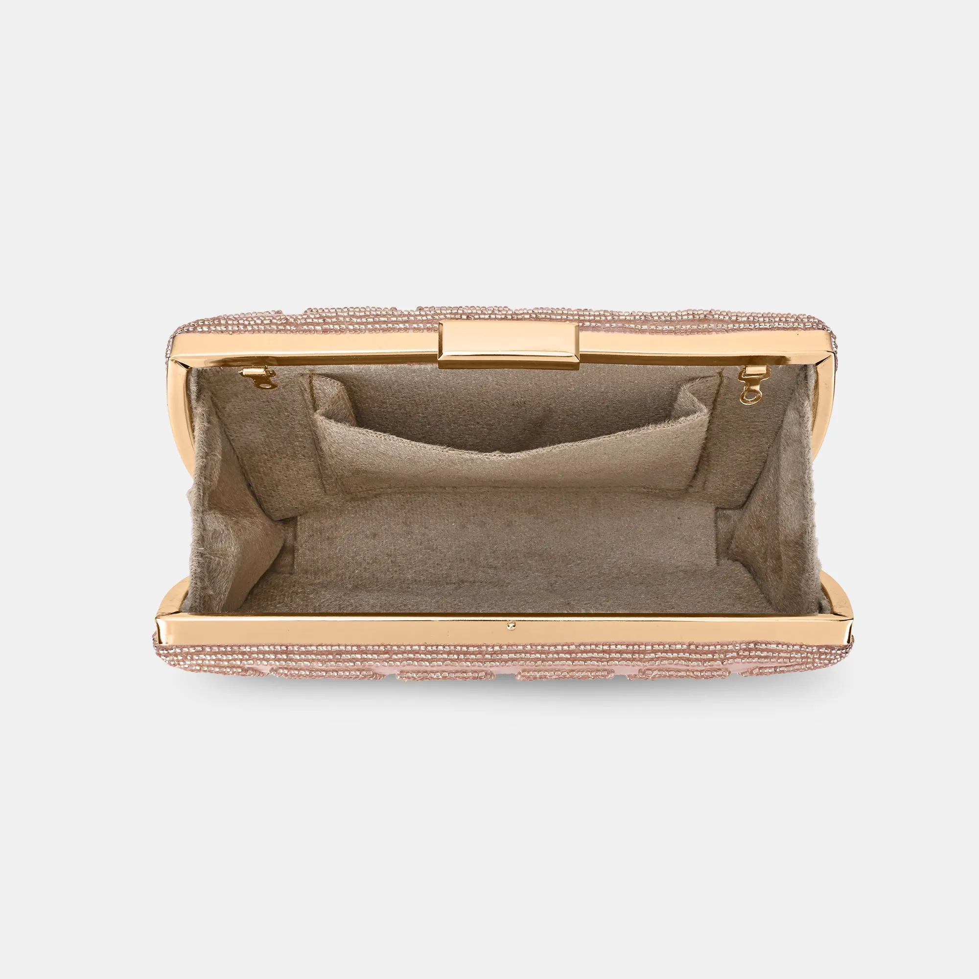 Lavie Luxe Gemmy Rose Gold Medium Women's Frame Clutch