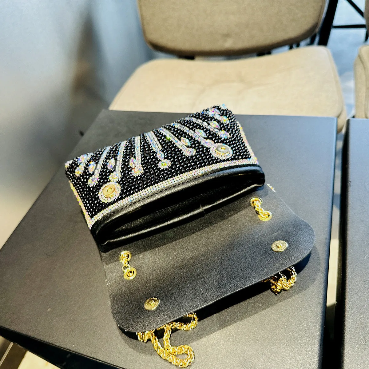 Luciana Rhinestones Clutch Bag