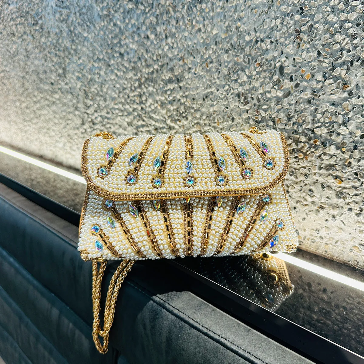 Luciana Rhinestones Clutch Bag