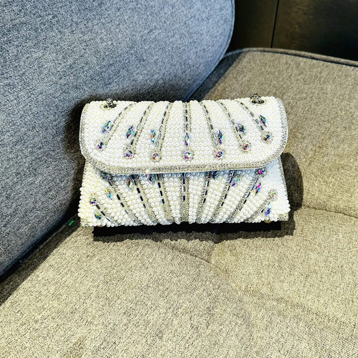 Luciana Rhinestones Clutch Bag