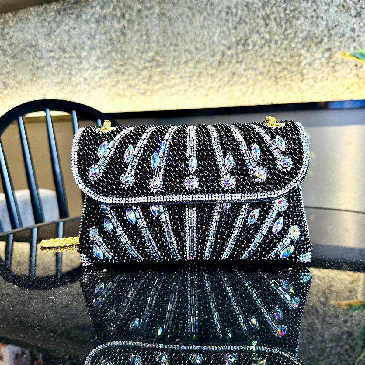 Luciana Rhinestones Clutch Bag