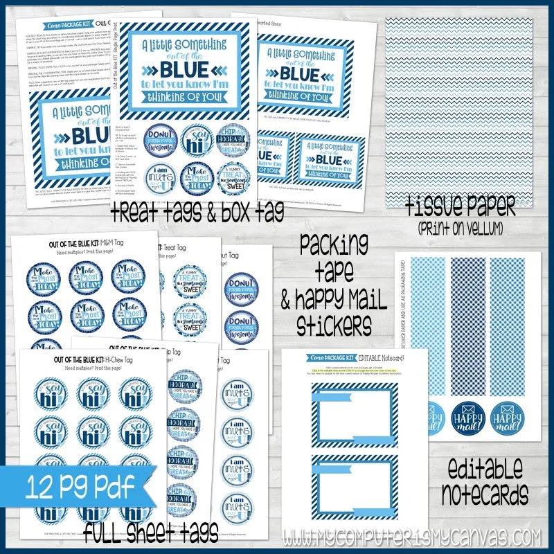 Out of the Blue {Care Package Kit} PRINTABLE