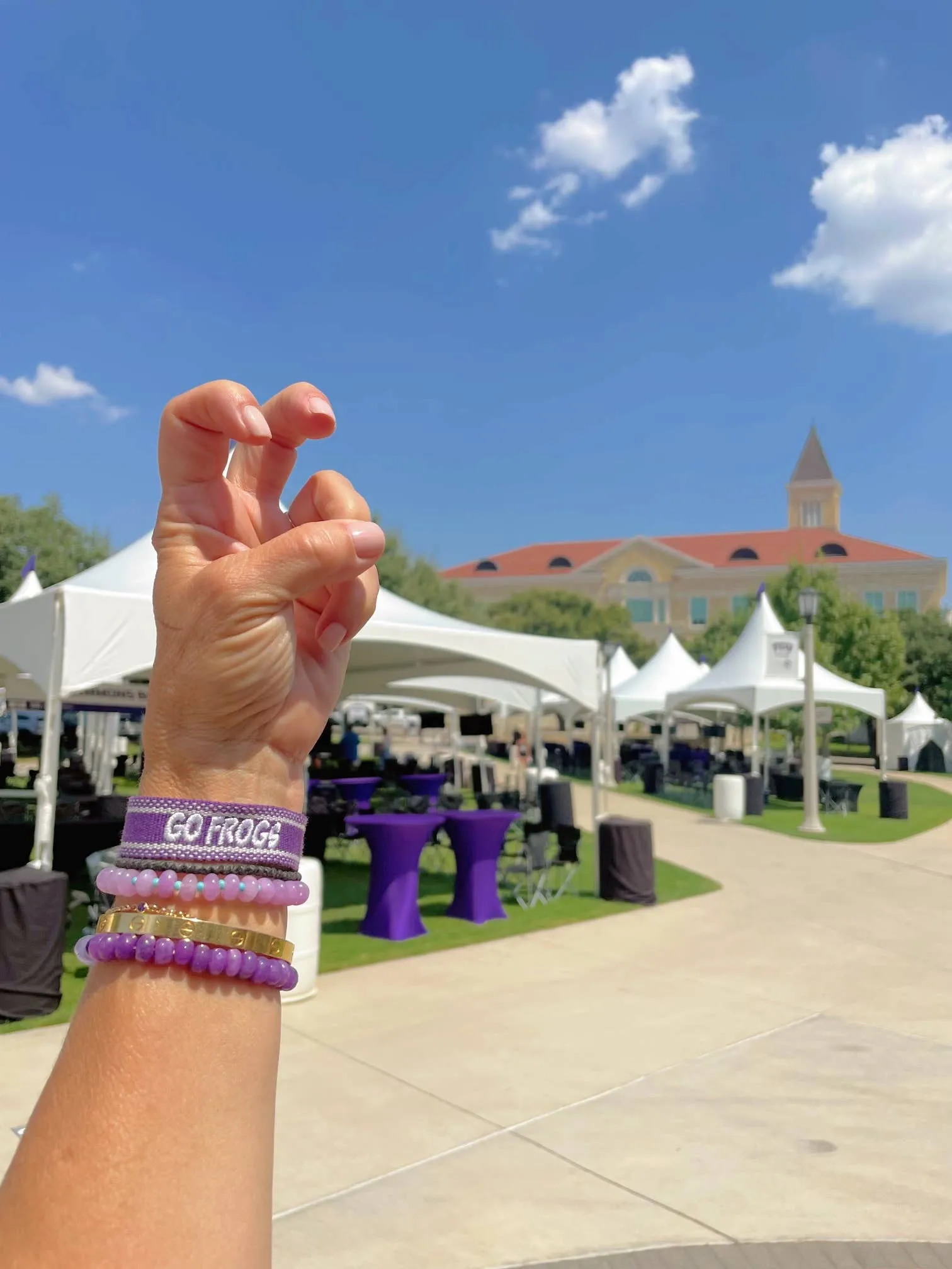 Peggy Falkenberg Designs GO FROGS Game Day Bracelet - Purple