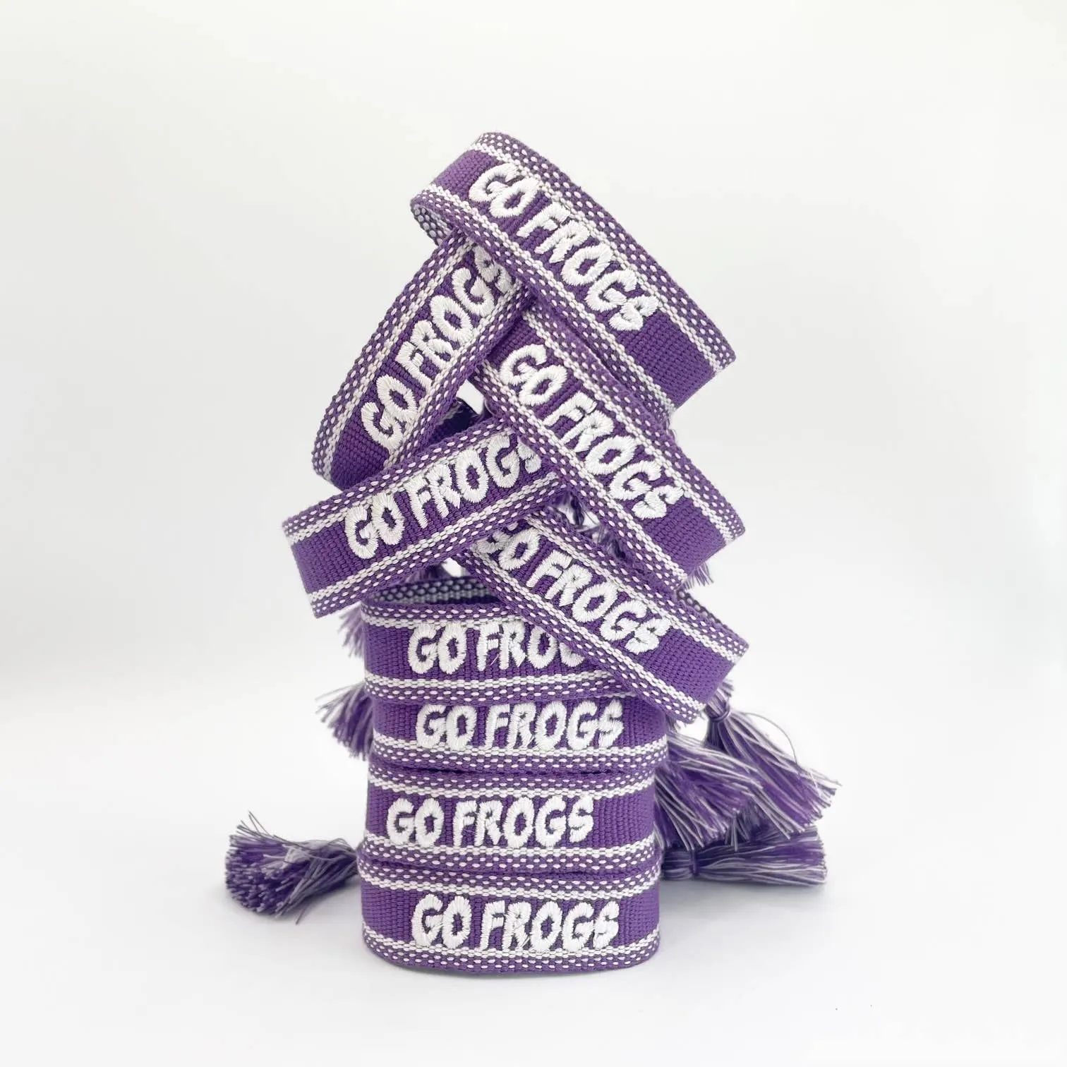 Peggy Falkenberg Designs GO FROGS Game Day Bracelet - Purple