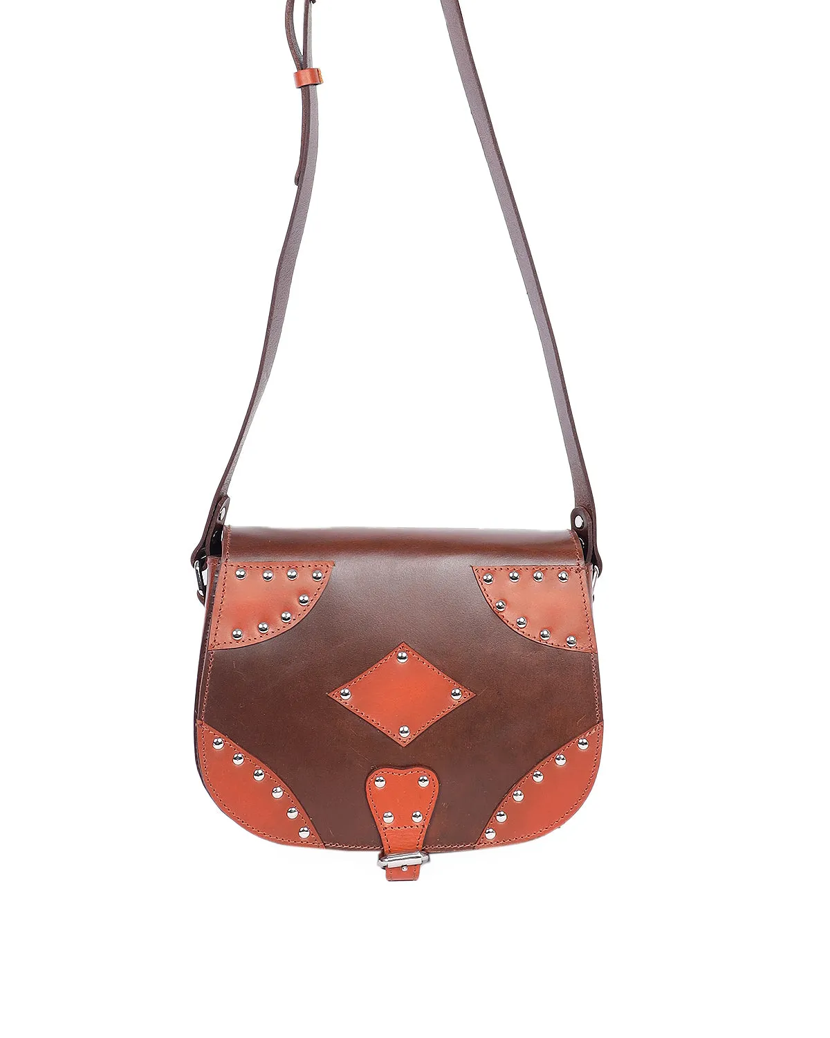 Sophisticated Style on the Go: Brown Designer Leather Sling Bag. Art: BG-1461