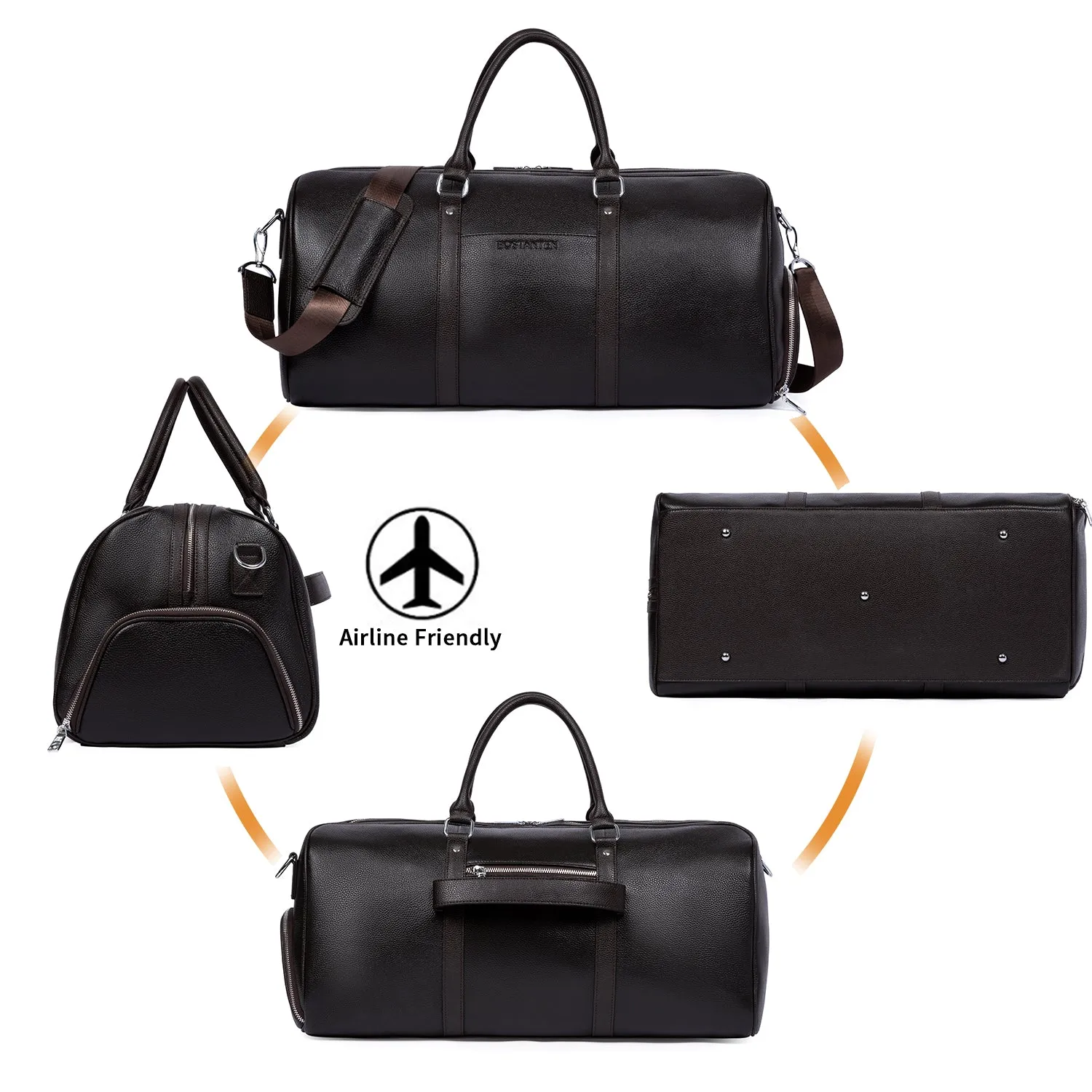 Vixen Oversized Leather Duffle Bag With Shoes Compartment